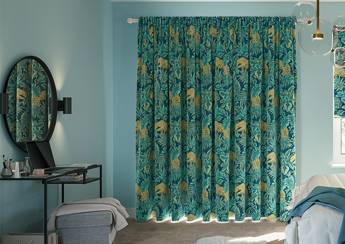Leopard, Teal - Made to Measure Curtain - Image 7
